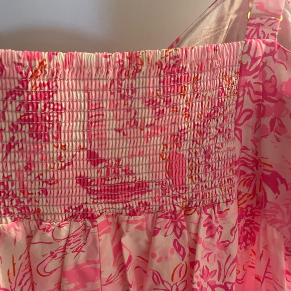 NWT Lilly Pulitzer Azora Midi Dress Peony Pink Seaside Scene sz 14 - Picture 3 of 4